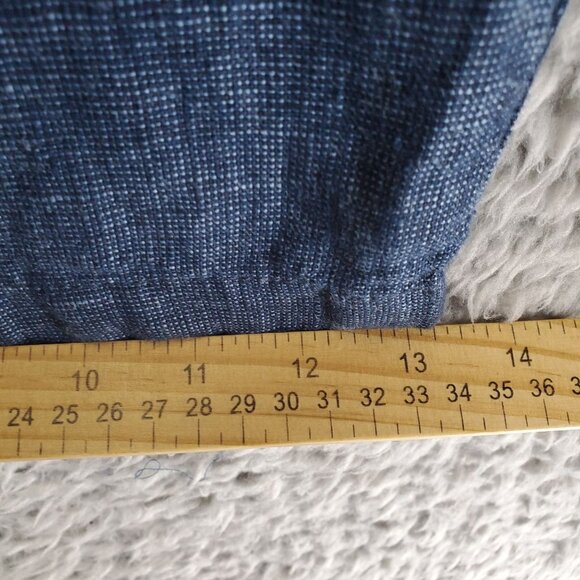 Halston Pants Womens 10 Blue Linen Wide Leg High Rise Zipper & Button Closure - Picture 8 of 11